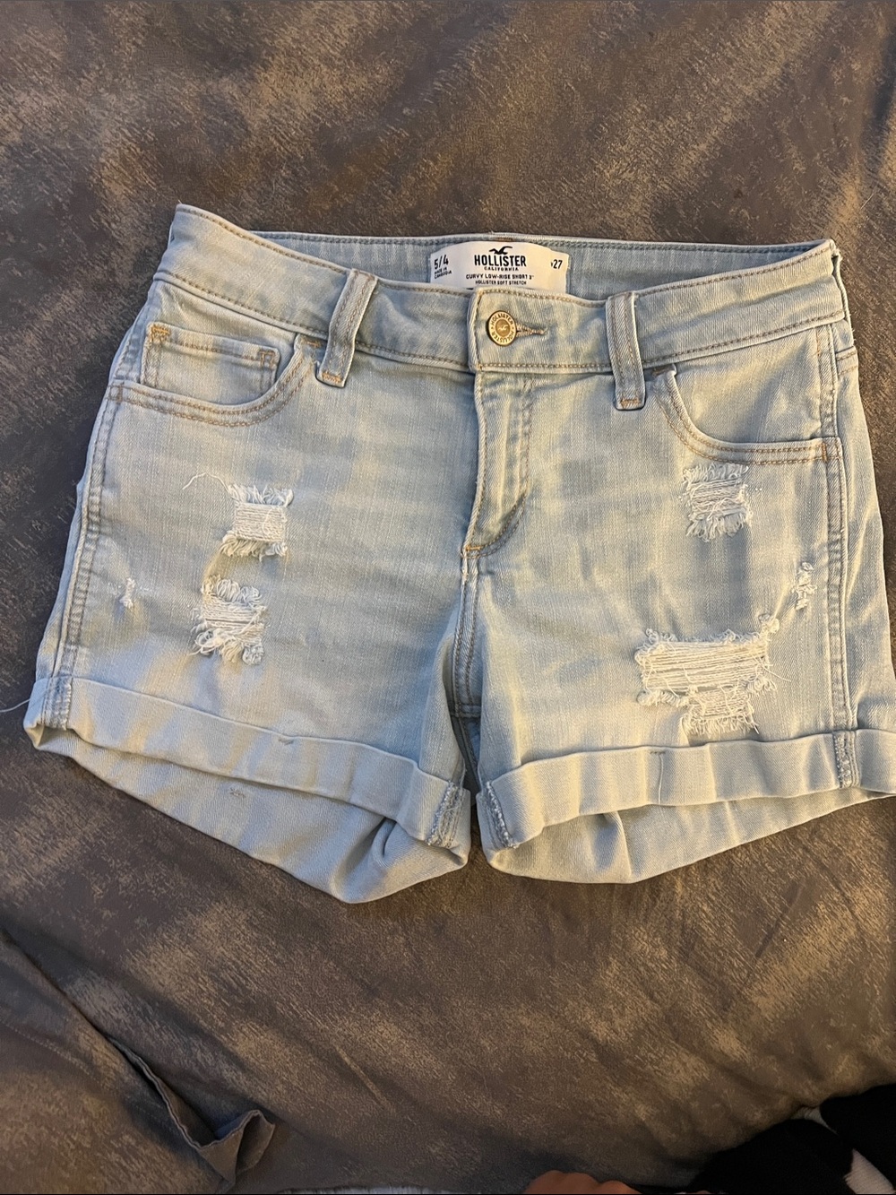 Hollister Light Wash Distressed denim Shorts
